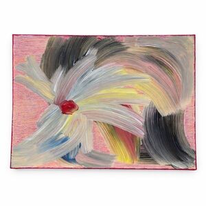 Original Abstract Flower Painting 14x11 Acrylic Mixed Media Art